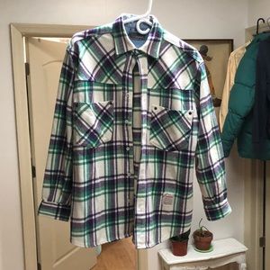 Purple/Green Flannel Shirt